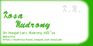 kosa mudrony business card